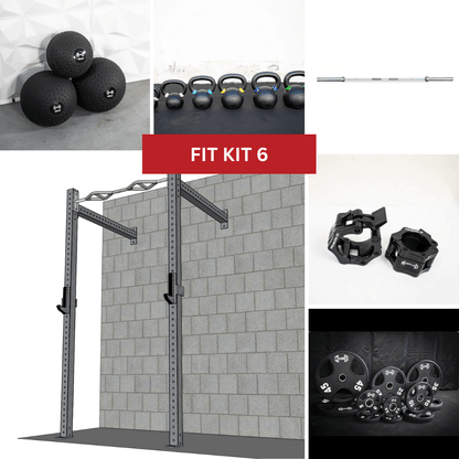 TGrip Commercial 4' Wall Mount Rig Weight Set - 3x3 Steel - Functional Multi - Grip Pull - Up - Sandwich Style J - Hooks - Grit Grind Strength