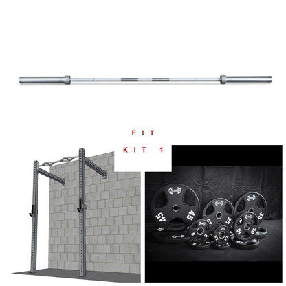 TGrip Commercial 4' Wall Mount Rig Weight Set - 3x3 Steel - Functional Multi - Grip Pull - Up - Sandwich Style J - Hooks - Grit Grind Strength