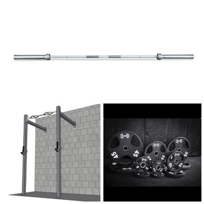 TGrip Commercial 4' Wall Mount Rig Weight Set - 3x3 Steel - Functional Multi - Grip Pull - Up - Sandwich Style J - Hooks - Grit Grind Strength