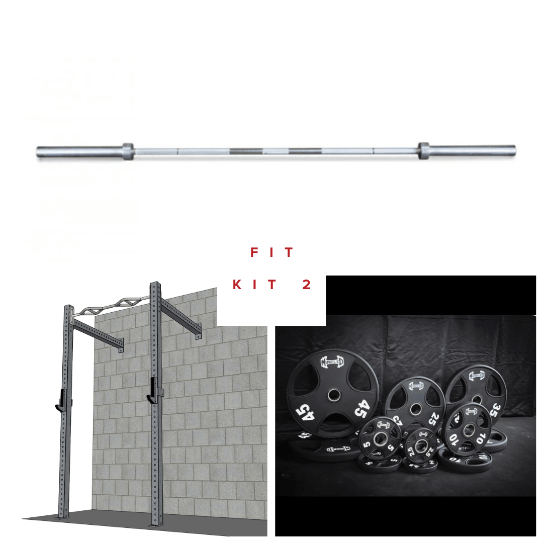 TGrip Commercial 4' Wall Mount Rig Weight Set - 3x3 Steel - Functional Multi - Grip Pull - Up - Sandwich Style J - Hooks - Grit Grind Strength