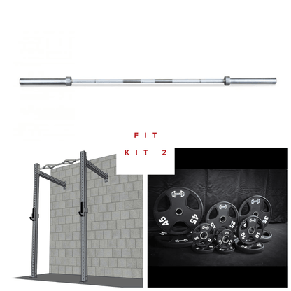 TGrip Commercial 4' Wall Mount Rig Weight Set - 3x3 Steel - Functional Multi - Grip Pull - Up - Sandwich Style J - Hooks - Grit Grind Strength