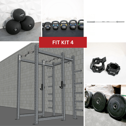 TGrip Commercial Full Power Rack Set - 3x3 Steel - Functional Multi - Grip Pull - Up - Plate Storage - J - Hooks - Grit Grind Strength