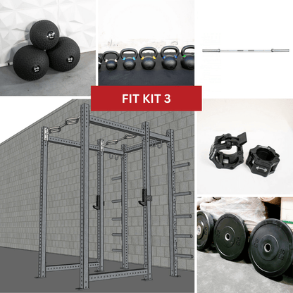 TGrip Commercial Full Power Rack Set - 3x3 Steel - Functional Multi - Grip Pull - Up - Plate Storage - J - Hooks - Grit Grind Strength