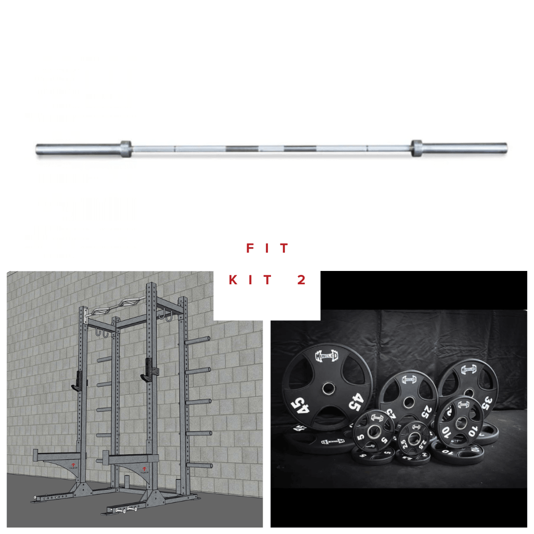 TGrip Commercial Half Rack Complete Kit - 3x3 Steel - Functional Multi - Grip Pull - Up - Bar & Plate Storage - J - Hooks - Grit Grind Strength