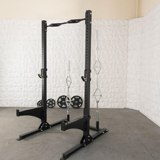 TGrip Commercial Squat Stand - 3x3 Steel - Functional Multi - Grip Pull - Up - Bar & Plate Storage - J - Hooks - Grit Grind Strength