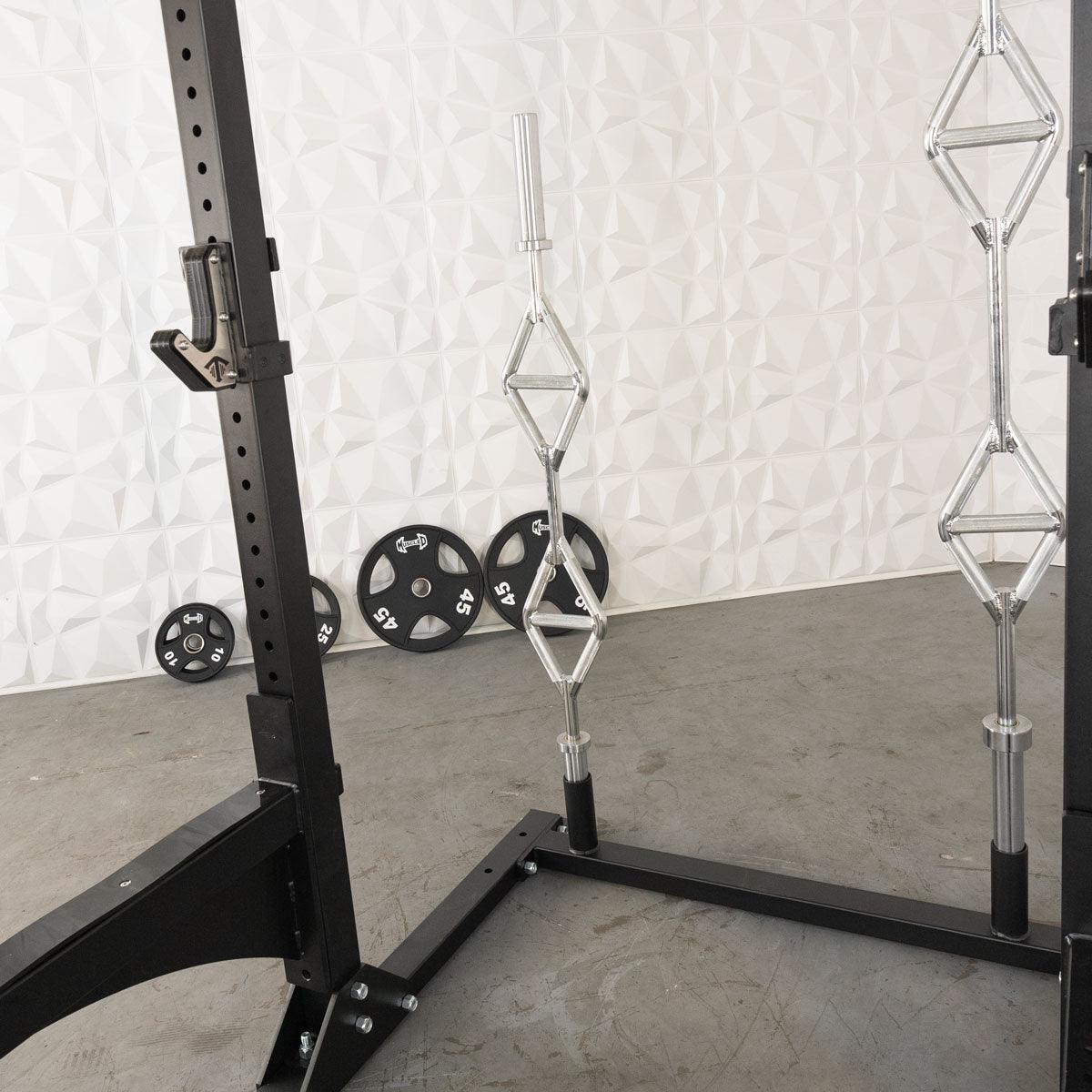 TGrip Commercial Squat Stand - 3x3 Steel - Functional Multi - Grip Pull - Up - Bar & Plate Storage - J - Hooks - Grit Grind Strength