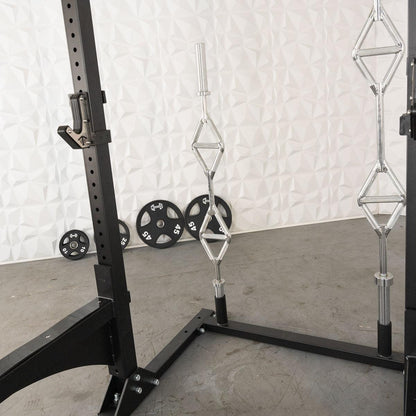 TGrip Commercial Squat Stand - 3x3 Steel - Functional Multi - Grip Pull - Up - Bar & Plate Storage - J - Hooks - Grit Grind Strength