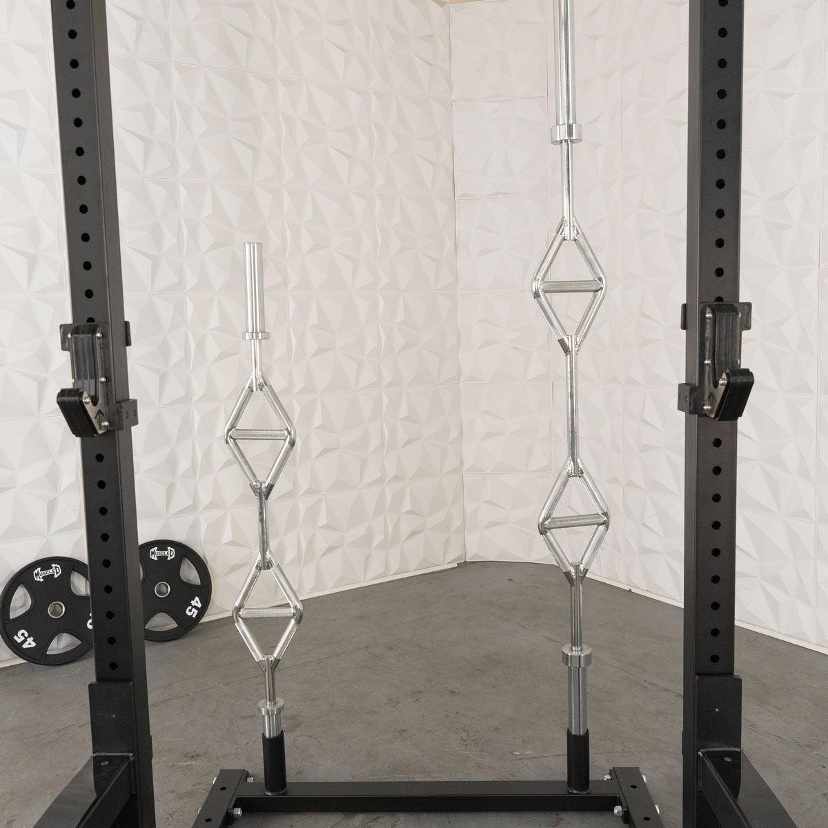 TGrip Commercial Squat Stand - 3x3 Steel - Functional Multi - Grip Pull - Up - Bar & Plate Storage - J - Hooks - Grit Grind Strength