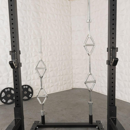 TGrip Commercial Squat Stand - 3x3 Steel - Functional Multi - Grip Pull - Up - Bar & Plate Storage - J - Hooks - Grit Grind Strength