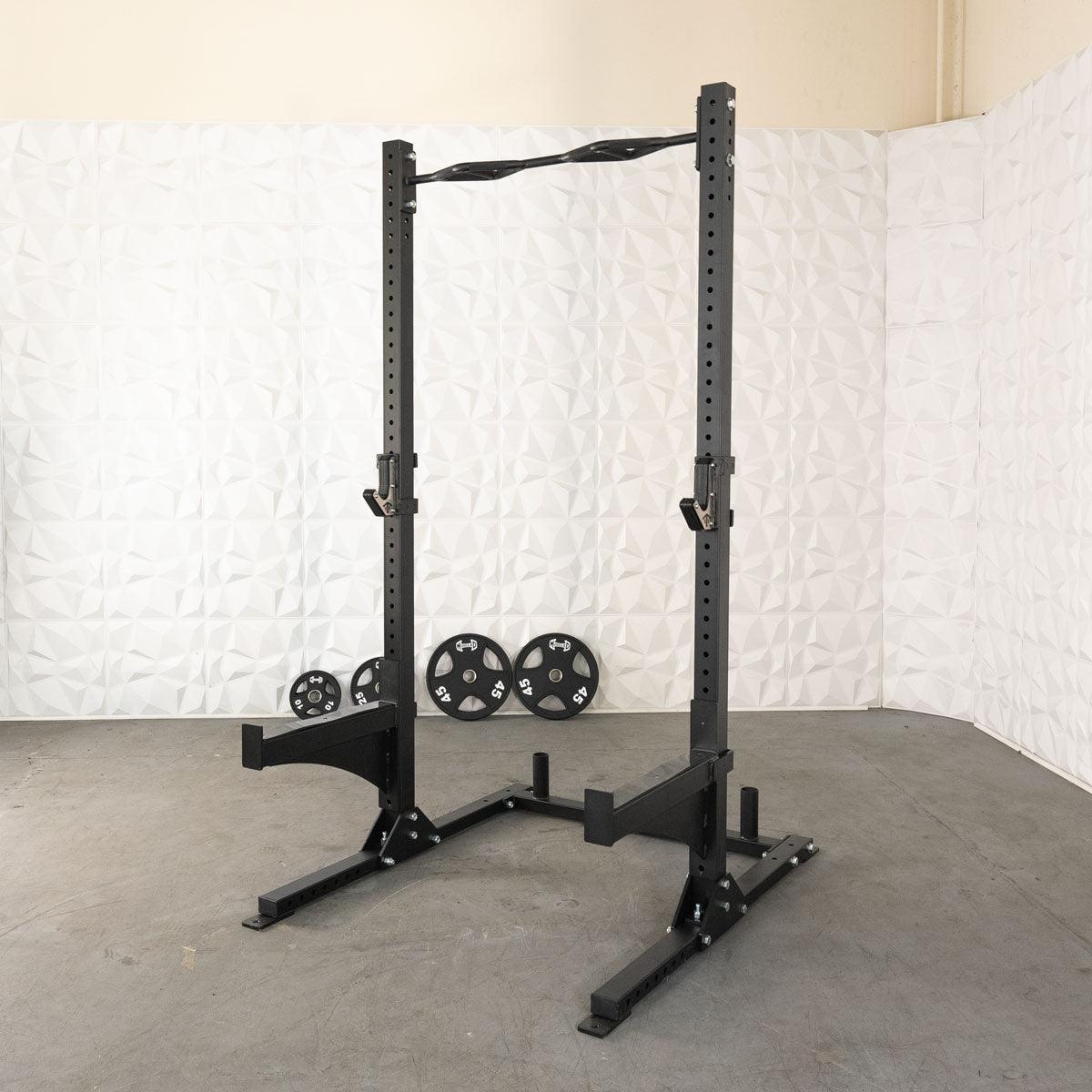 TGrip Commercial Squat Stand - 3x3 Steel - Functional Multi - Grip Pull - Up - Bar & Plate Storage - J - Hooks - Grit Grind Strength