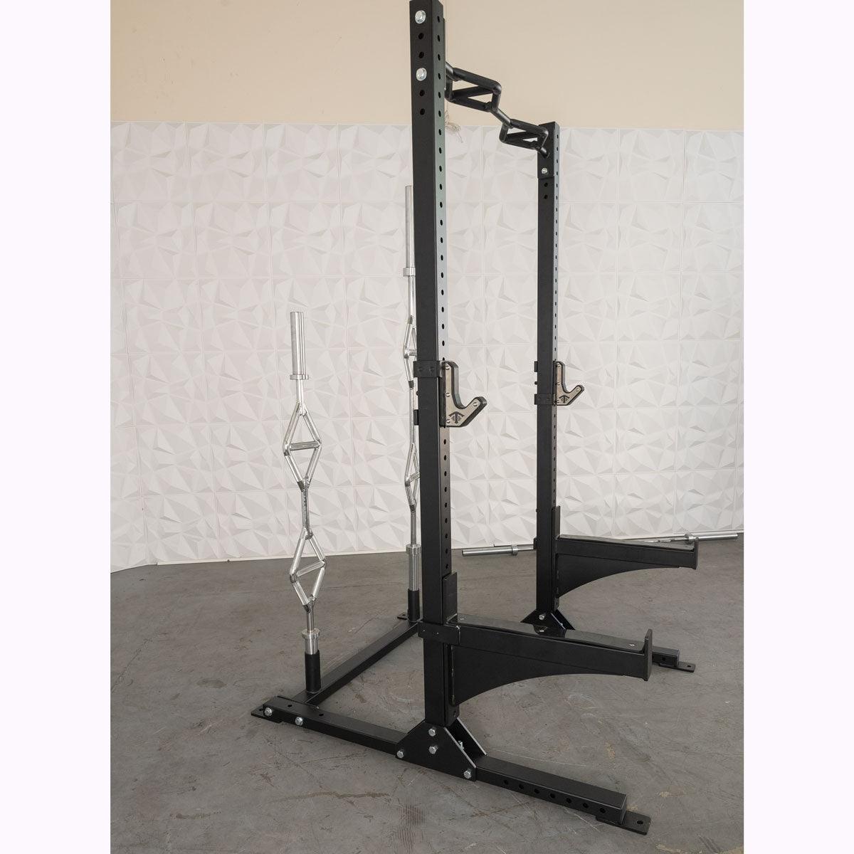 TGrip Commercial Squat Stand - 3x3 Steel - Functional Multi - Grip Pull - Up - Bar & Plate Storage - J - Hooks - Grit Grind Strength