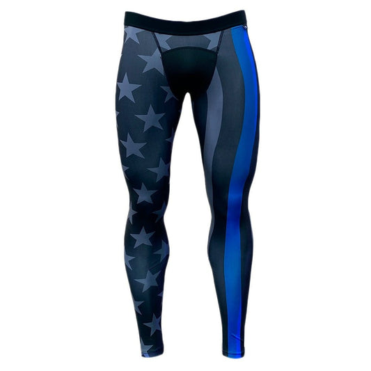 Thin Blue Line Compression Tights - Grit Grind Strength