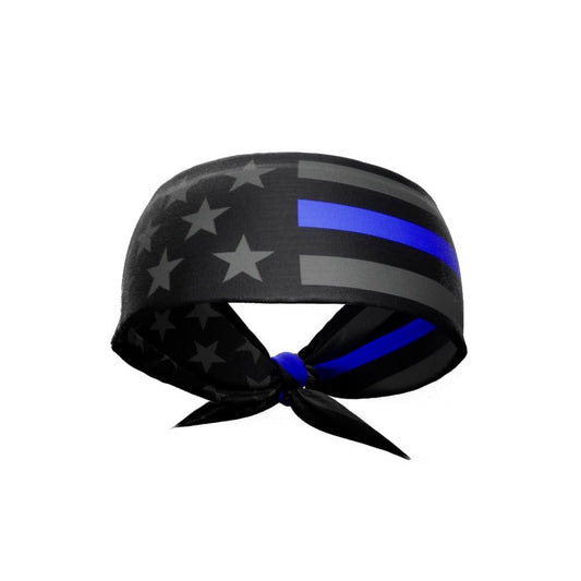 Thin Blue Line Tie Headband - Grit Grind Strength