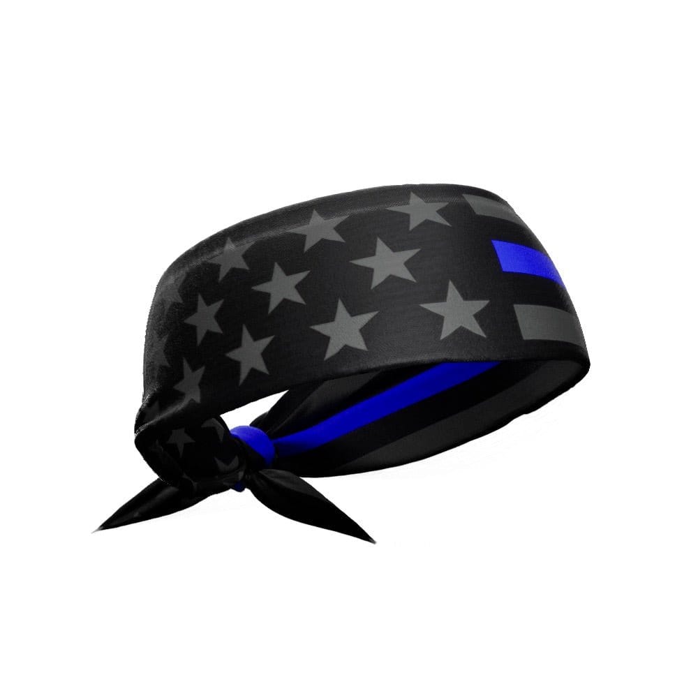 Thin Blue Line Tie Headband - Grit Grind Strength