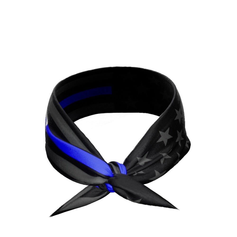 Thin Blue Line Tie Headband - Grit Grind Strength