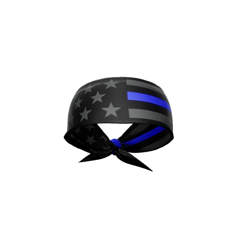 Thin Blue Line Tie Headband - Grit Grind Strength