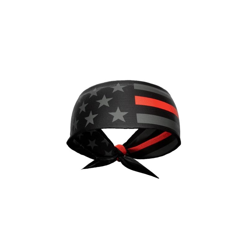Thin Red Line Tie Headband - Grit Grind Strength
