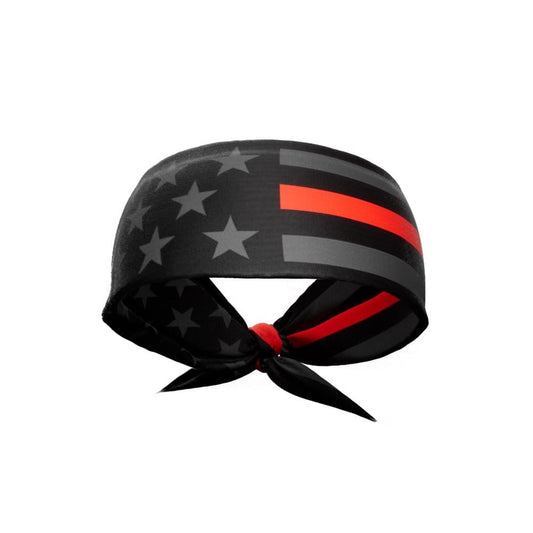 Thin Red Line Tie Headband - Grit Grind Strength