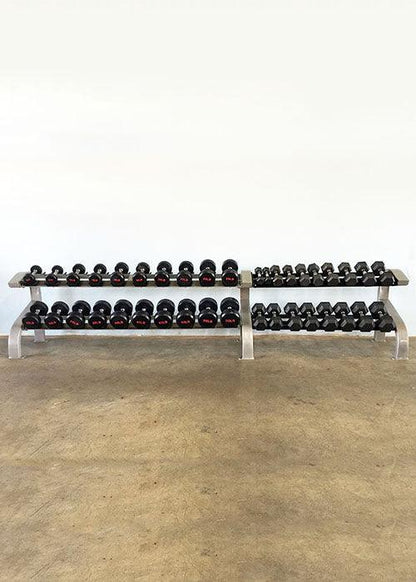 Three Tier 12 Pairs Dumbbell Rack - Muscle D Fitness - Commercial Grade 3 Tier Dummbbell Rack - Grit Grind Strength