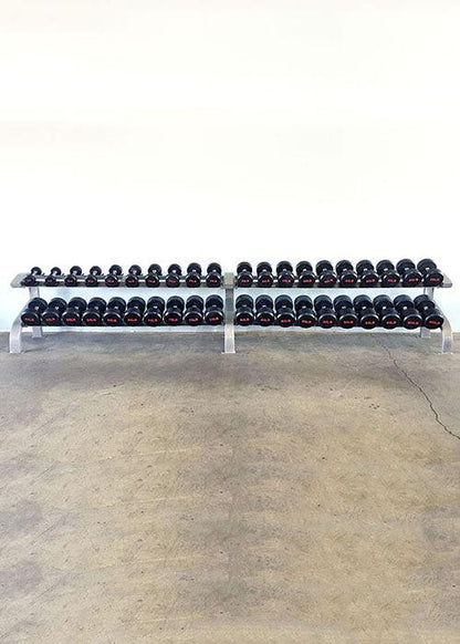 Three Tier 12 Pairs Dumbbell Rack - Muscle D Fitness - Commercial Grade 3 Tier Dummbbell Rack - Grit Grind Strength