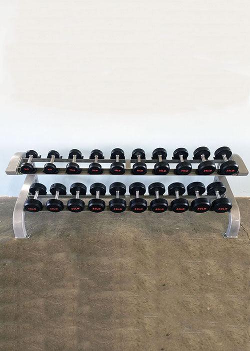 Two Tier 10 Pairs Dumbbell Rack - Muscle D Fitness - Durable 2 Tier 10 Pairs Dumbbell Rack - Grit Grind Strength
