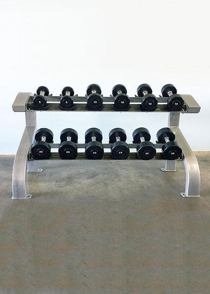 Two Tier 6 Pairs Dumbbell Rack - Muscle D Fitness - Durable 2 Tier 6 Pair Dumbbell Rack - Grit Grind Strength