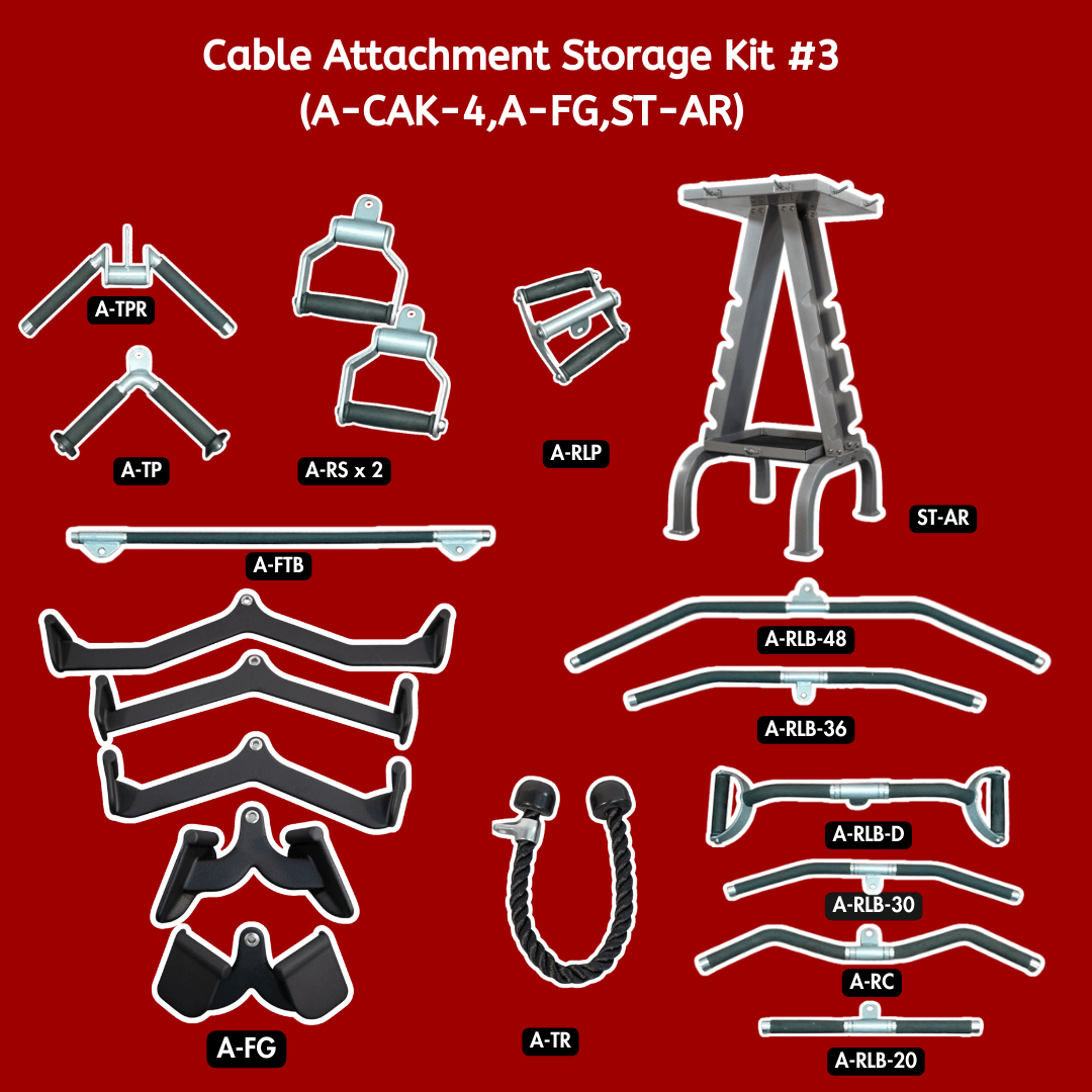 Ultimate Cable Attachment and Storage Kit - 3 - Muscle D Fitness - Grit Grind Strength