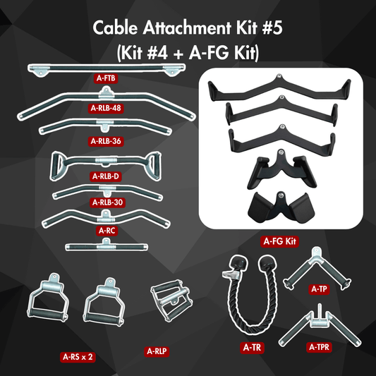 Ultimate Cable Attachment Kit - Cable Attachment Kit 5 - Muscle D Fitness - Lat Bar Double Handle Kit - Grit Grind Strength