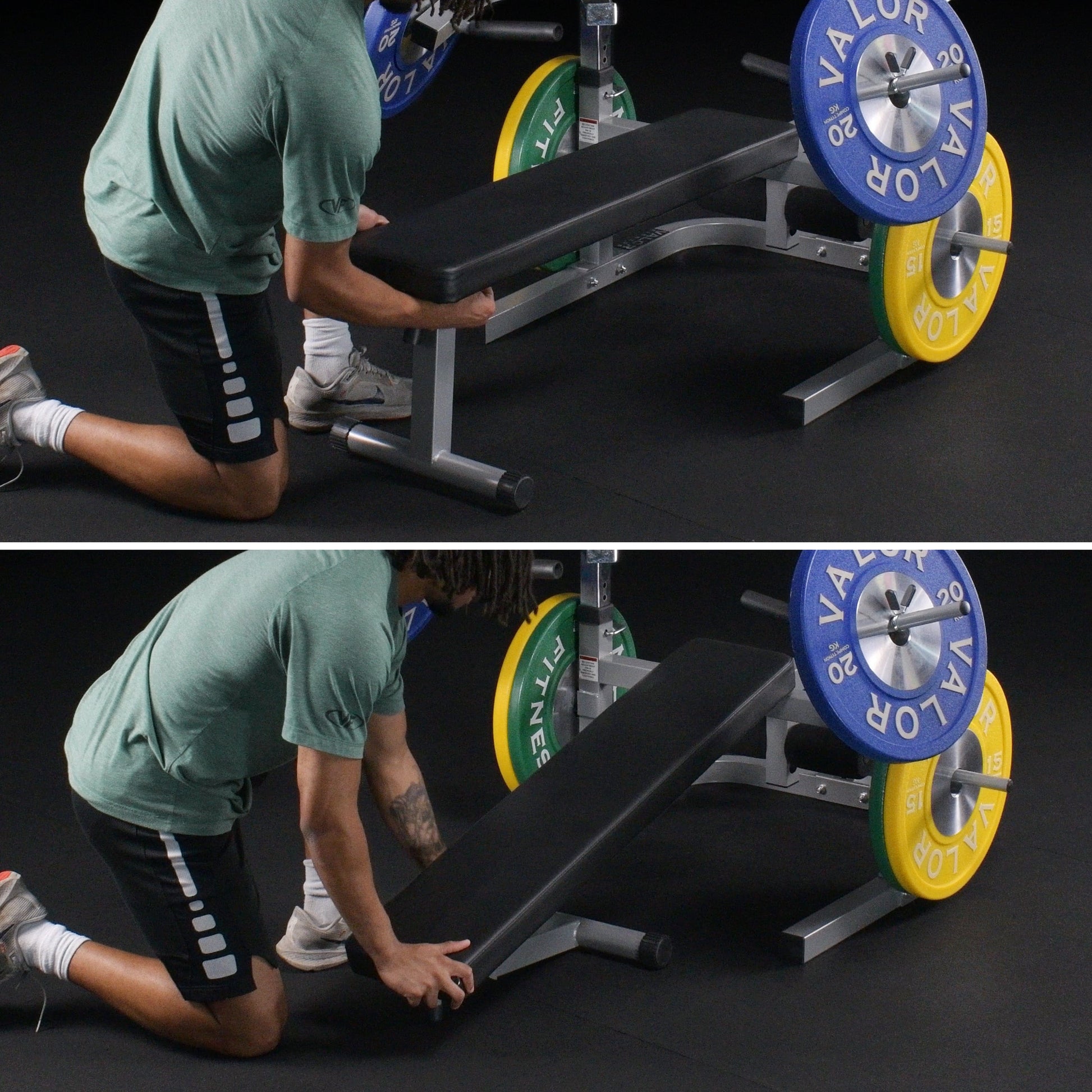 Valor Fitness Exercise Benches Flat - Incline Bench Press Machine w/ Converging Arms