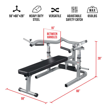 Valor Fitness Exercise Benches Flat - Incline Bench Press Machine w/ Converging Arms