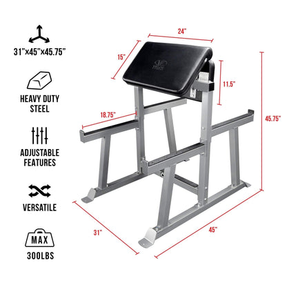 Valor Fitness Exercise & Fitness Standing Preacher Curl Bench