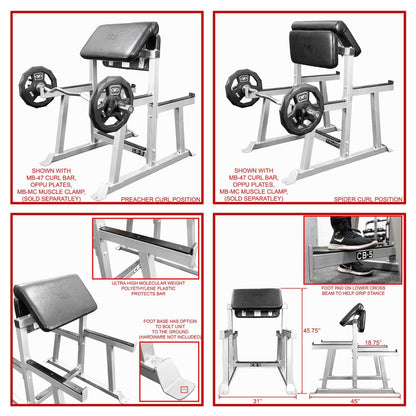 Valor Fitness Exercise & Fitness Standing Preacher Curl Bench