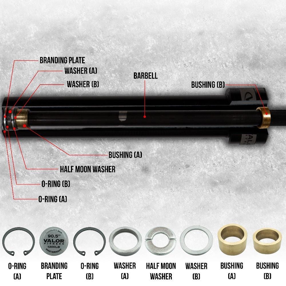 Valor Fitness Weight Bars Deadlift Barbell 90.5" 27mm