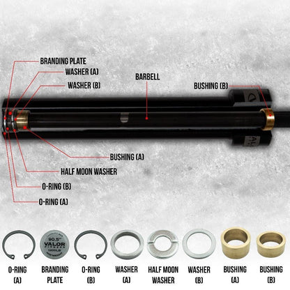 Valor Fitness Weight Bars Deadlift Barbell 90.5" 27mm