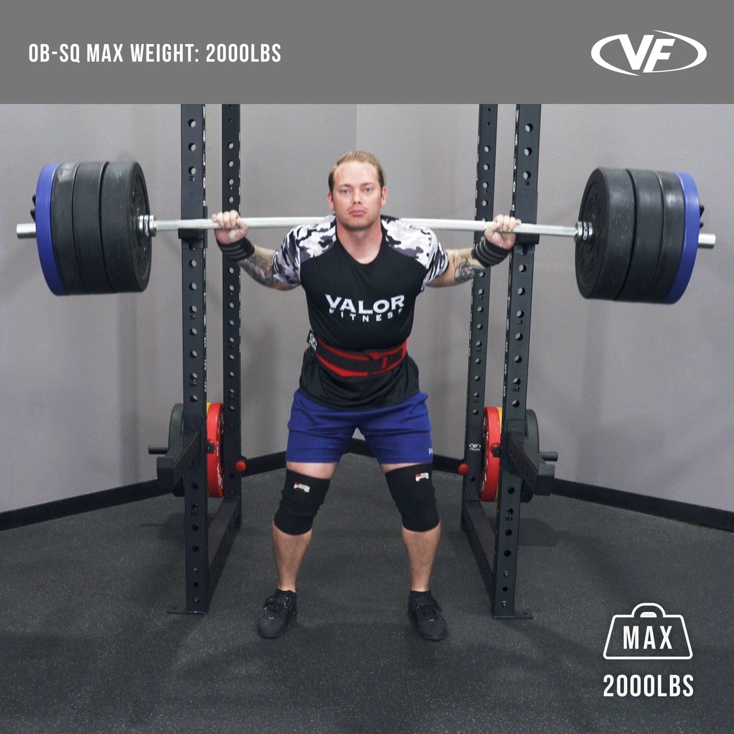 Valor Fitness Weight Bars Powerlifting 94" 32mm Squat Barbell