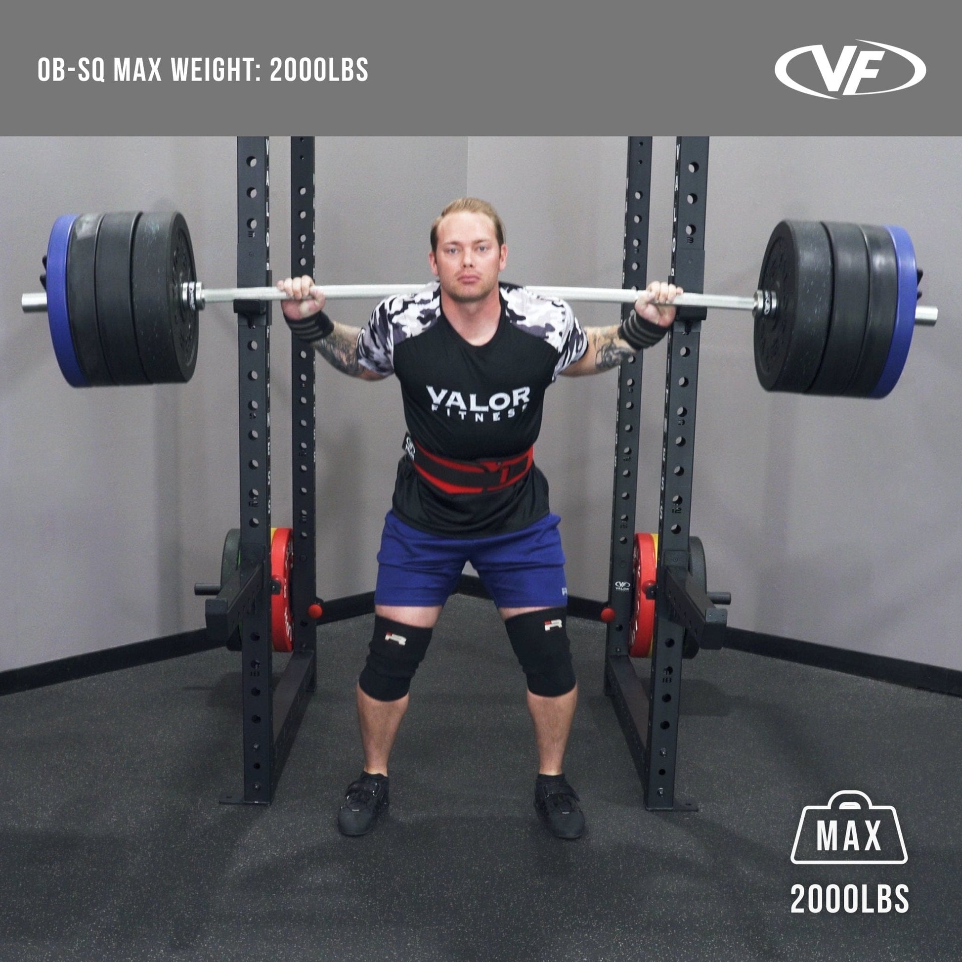 Valor Fitness Weight Bars Powerlifting 94" 32mm Squat Barbell