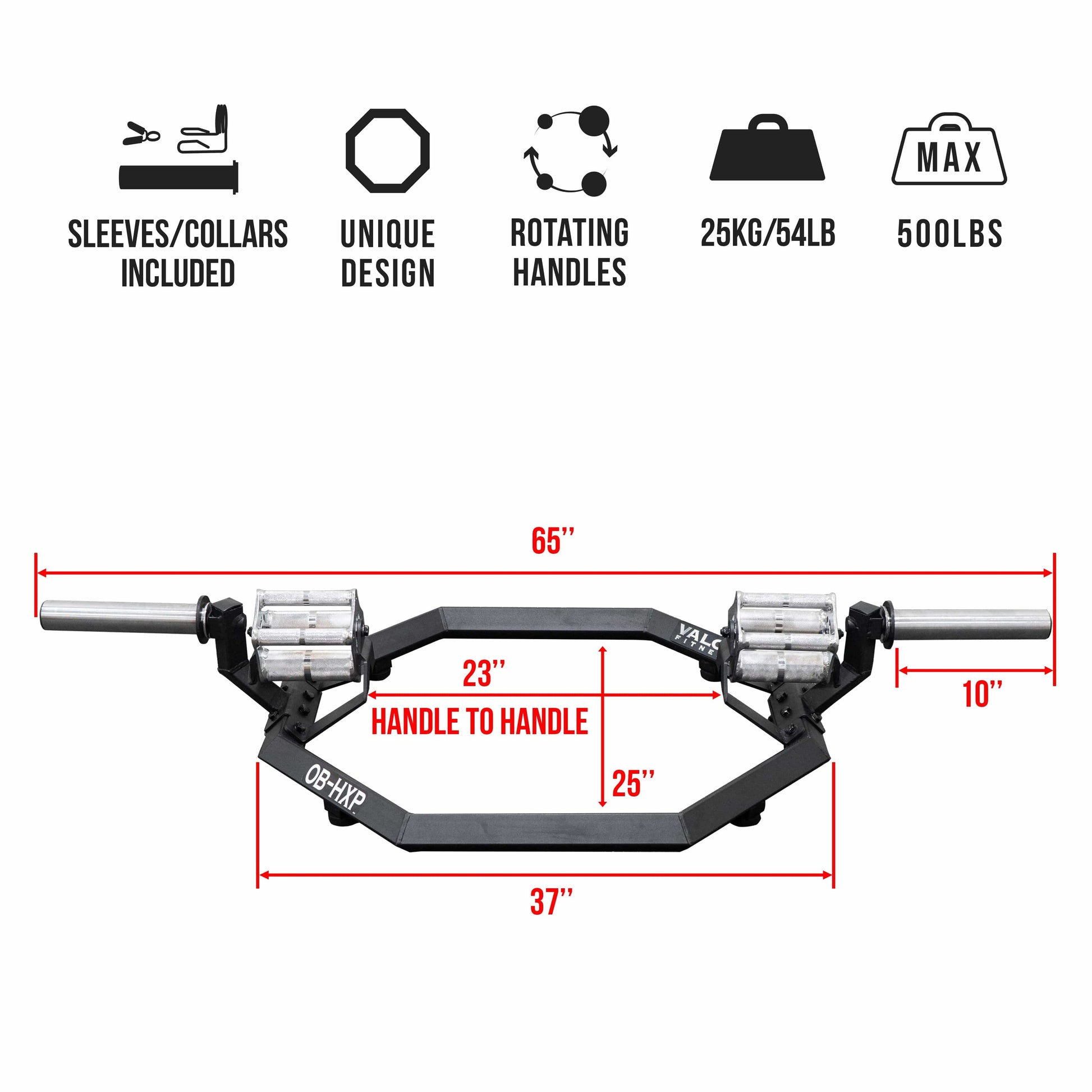 Valor Fitness Weight Bars Standard Multi Grip Trap Bar