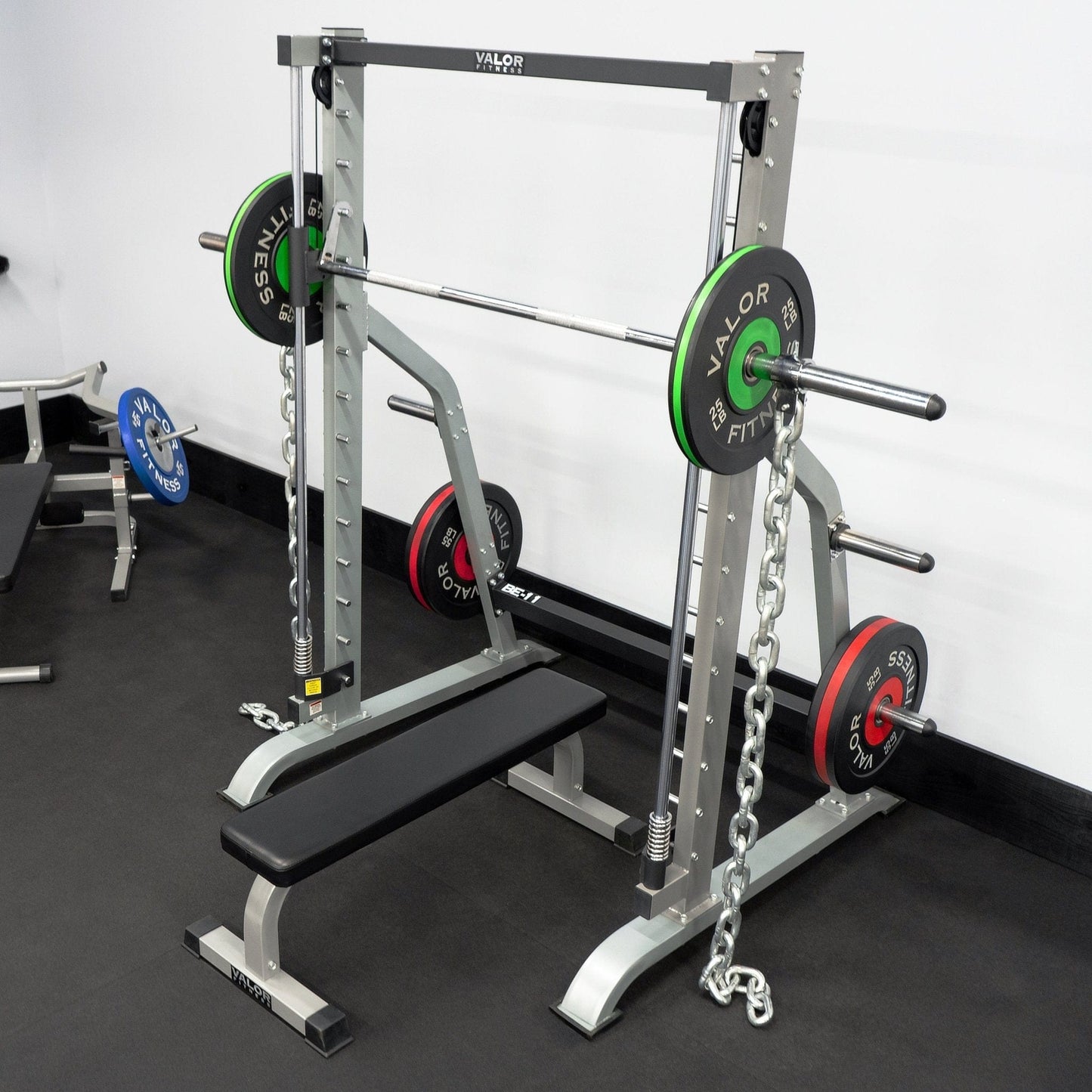 Valor Fitness Weight Lifting Machines & Racks Counterbalanced Smith Machine with Plate Storage Pegs