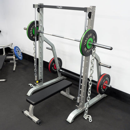 Valor Fitness Weight Lifting Machines & Racks Counterbalanced Smith Machine with Plate Storage Pegs