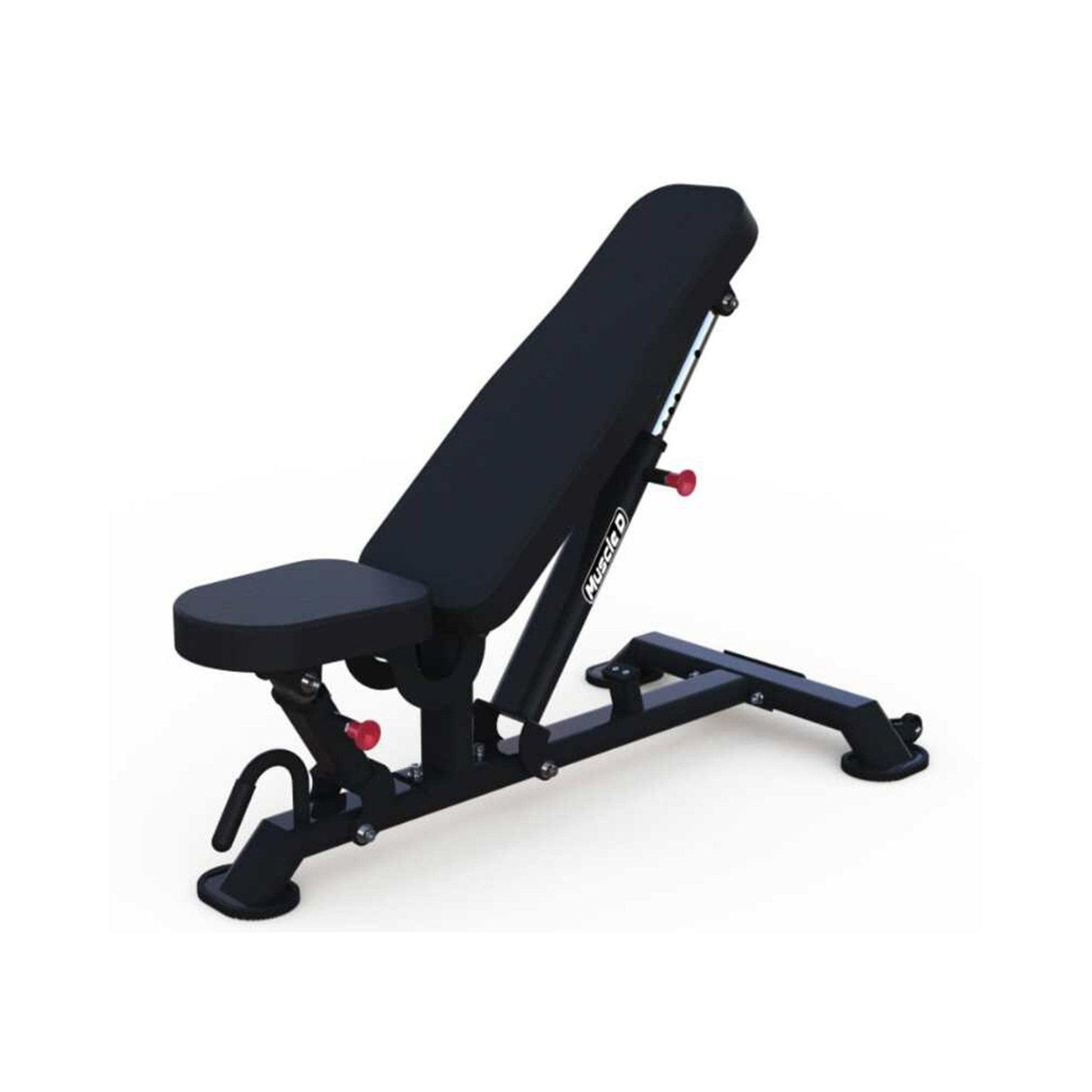 Vertical Flat to Incline Bench - Muscle D Fitness - Sturdy Adjustable Flat to Incline Bench - Grit Grind Strength