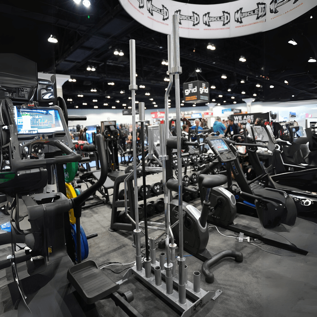 Vertical Olympic Bar Rack - 10 Bar - Muscle D Fitness - Sturdy Vertical Olympic Bar Holder - Grit Grind Strength