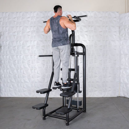 Vogue Assisted Chin/Dip - Muscle D Fitness - Adjustable - Pin Selectorized - Back Tricep Combo - Grit Grind Strength