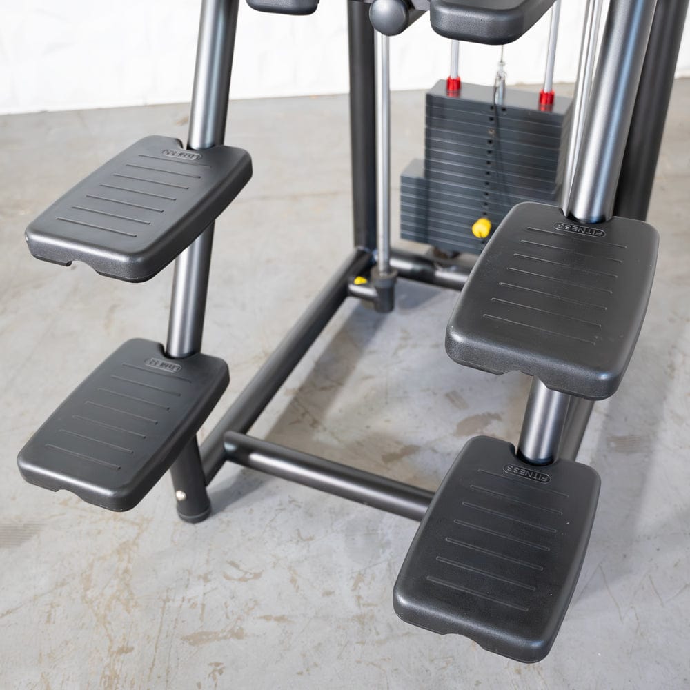 Vogue Assisted Chin/Dip - Muscle D Fitness - Adjustable - Pin Selectorized - Back Tricep Combo - Grit Grind Strength