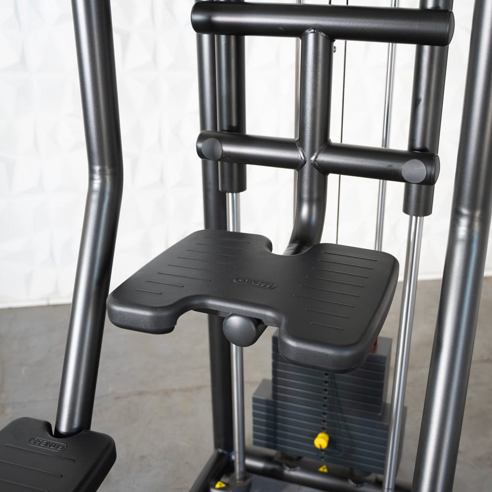 Vogue Assisted Chin/Dip - Muscle D Fitness - Adjustable - Pin Selectorized - Back Tricep Combo - Grit Grind Strength