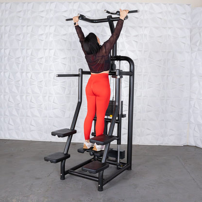 Vogue Assisted Chin/Dip - Muscle D Fitness - Adjustable - Pin Selectorized - Back Tricep Combo - Grit Grind Strength
