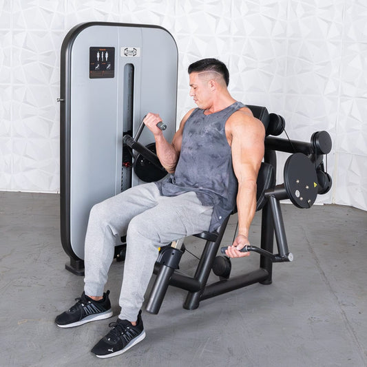 Vogue Biceps Curl - Muscle D Fitness - Adjustable - Pin Selectorized - Arm Curl Machine - Grit Grind Strength