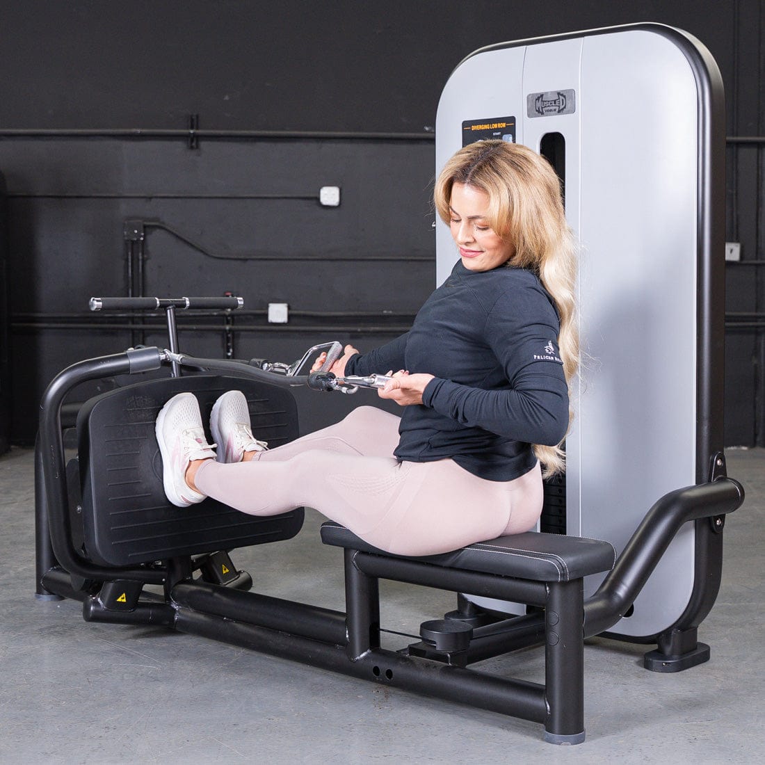 Vogue Diverging Low Row - Seated - Pin Selectorized - Lats Delts Rhomboids Traps Workout - Grit Grind Strength