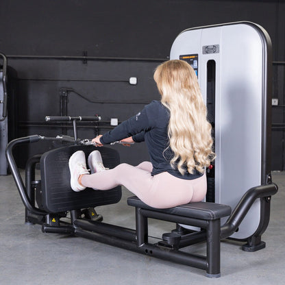Vogue Diverging Low Row - Seated - Pin Selectorized - Lats Delts Rhomboids Traps Workout - Grit Grind Strength