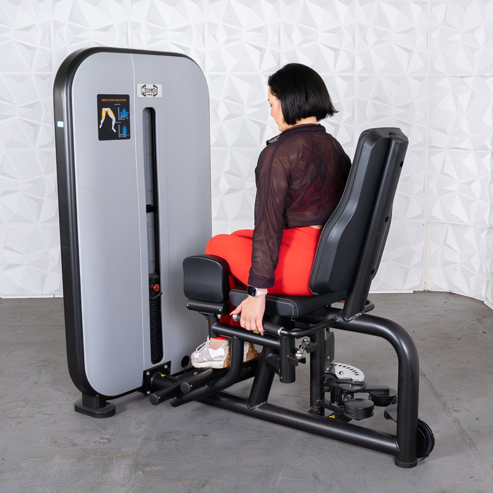Vogue Inner/Outer Thigh - Muscle D Fitness - Adjustable Seat - Pin Selectorized - Leg Workout Combo - Grit Grind Strength