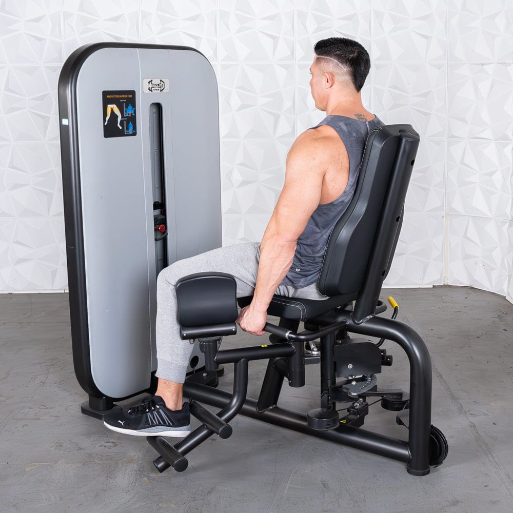 Vogue Inner/Outer Thigh - Muscle D Fitness - Adjustable Seat - Pin Selectorized - Leg Workout Combo - Grit Grind Strength